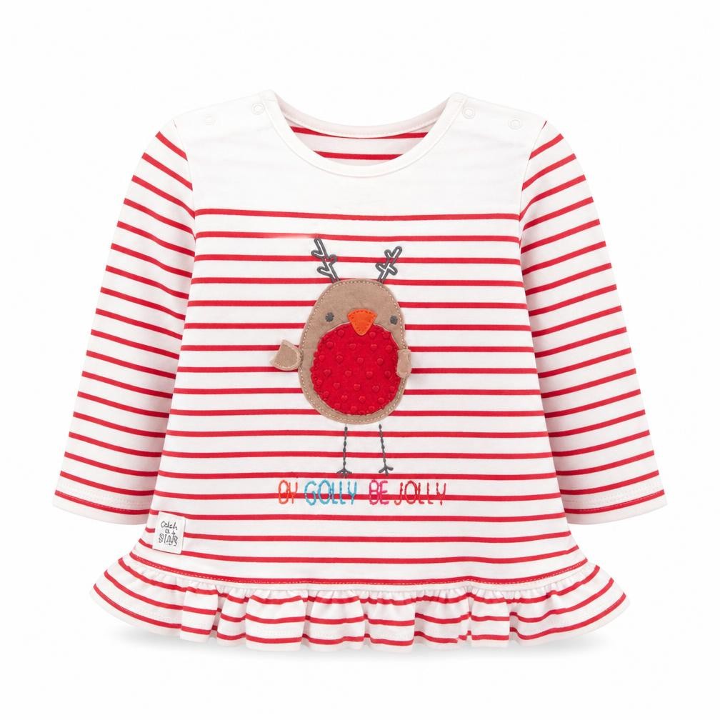 NEXT Girls Red Striped  Basic T-Shirt Size 6-9 Months