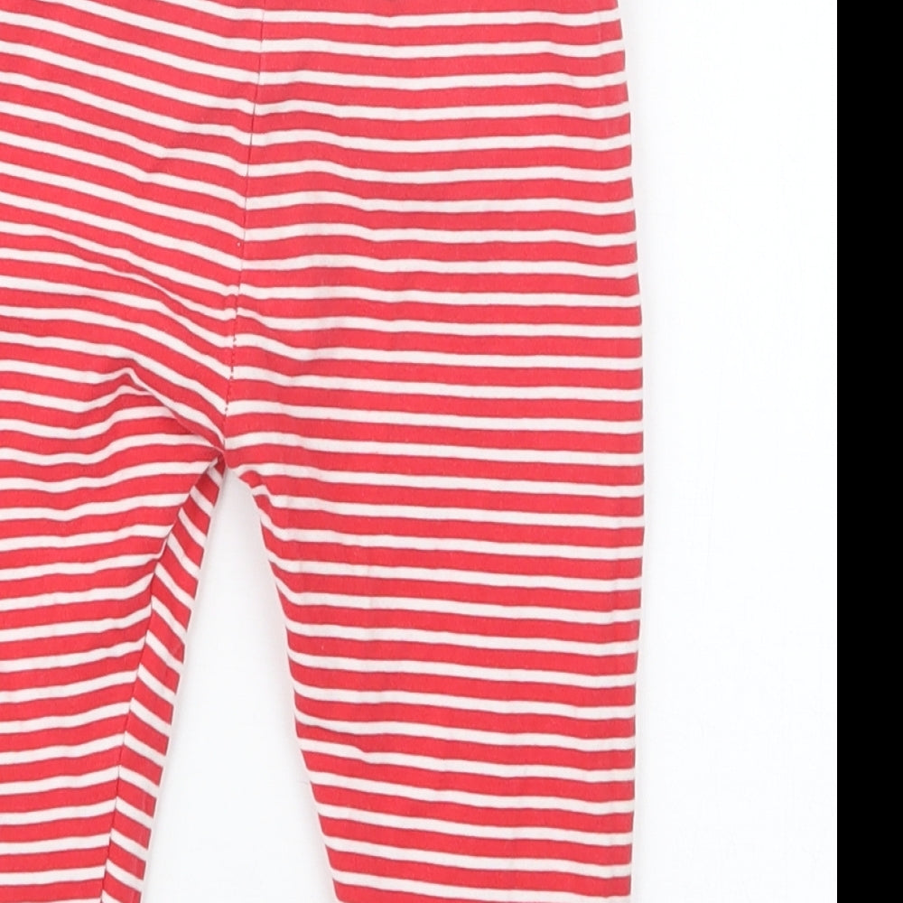 TU Girls Red Striped  Capri Trousers Size 12-18 Months  - Christmas