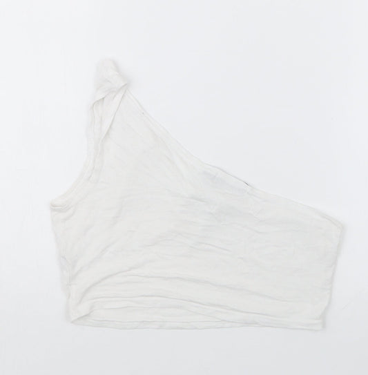 PRETTYLITTLETHING Womens White   Cropped T-Shirt Size 10
