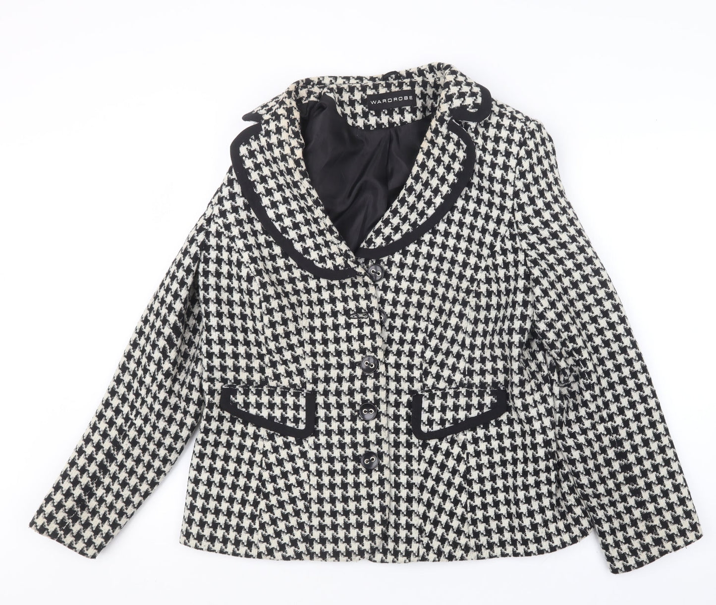 Wardrobe Womens Black Houndstooth  Jacket  Size 14