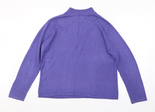 BM Womens Purple  Knit Pullover Jumper Size L