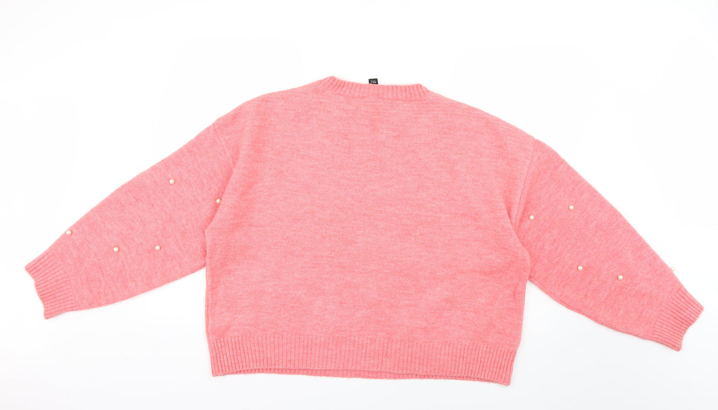 New Look Womens Pink   Pullover Jumper Size L