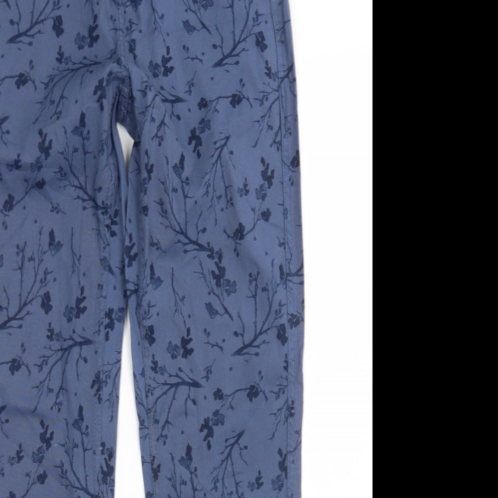 Preworn Womens Blue Floral Denim Straight Jeans Size 30 in L31 in