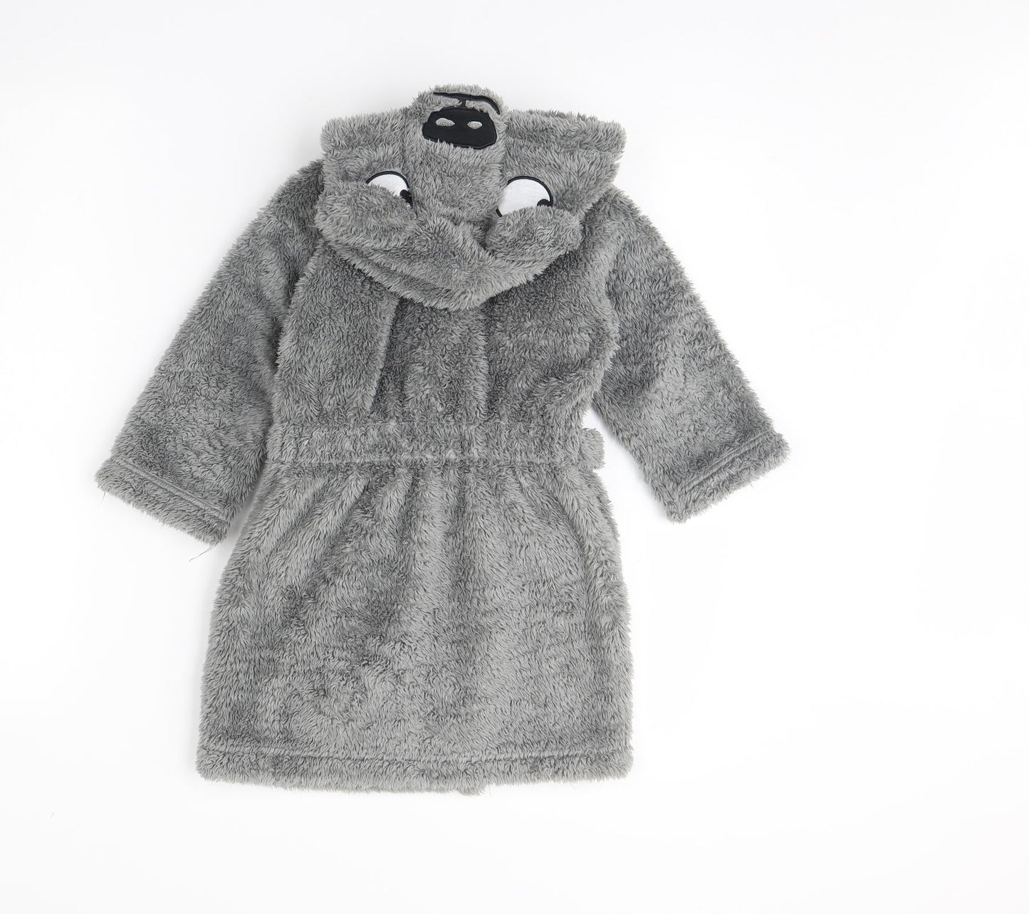 m&s Boys Grey Solid Fleece  Gown Size 2 Years