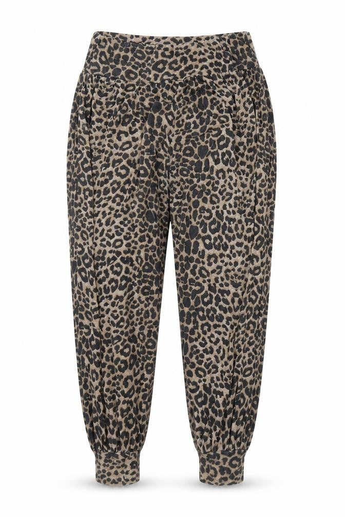 Preworn Womens Brown Animal Print  Trousers  Size 16 L29 in