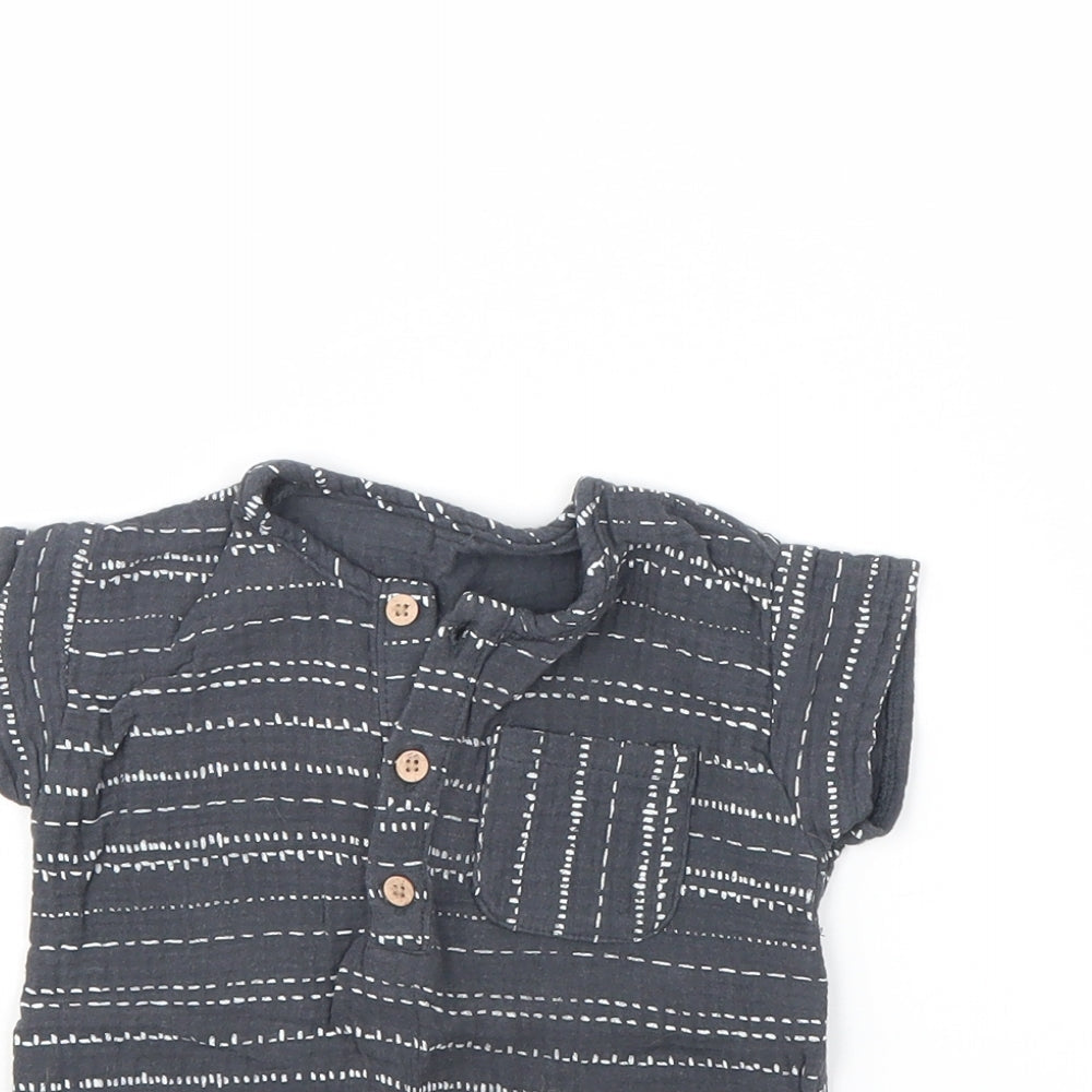 George Baby Grey Striped  Basic Blouse Size 9-12 Months