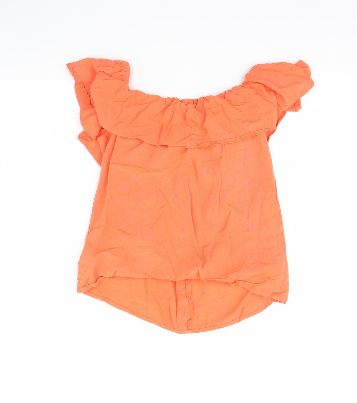 Papaya Womens Orange   Basic Blouse Size 10