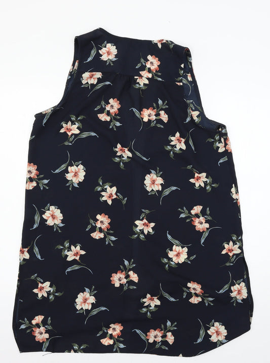 New Look Womens Blue Floral  Jacket Waistcoat Size 12