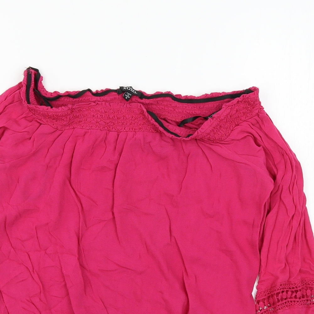 XOXO Womens Pink   Basic Blouse Size S