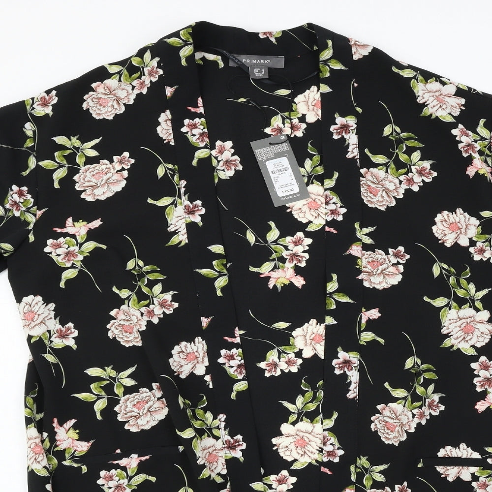 Primark Womens Black Floral  Jacket  Size 6
