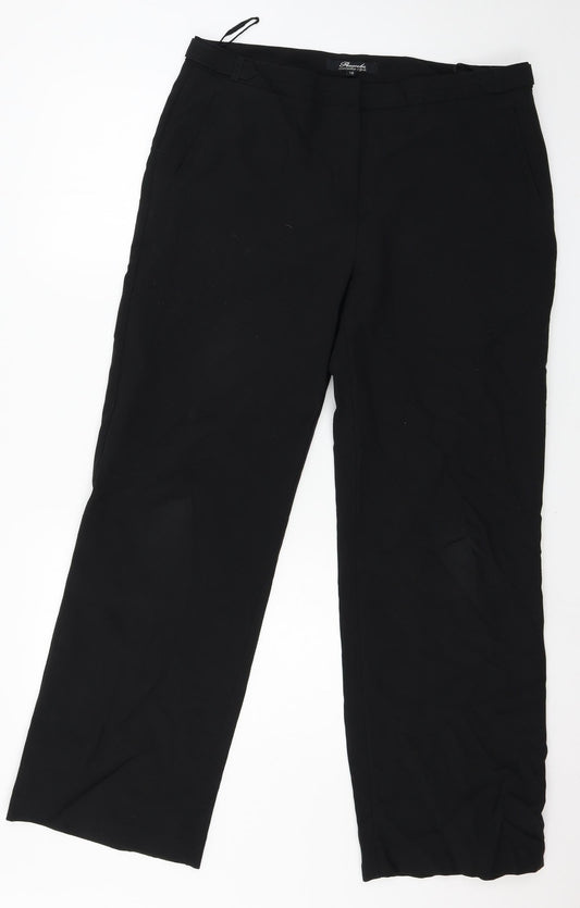 Peacocks Womens Black   Trousers  Size 16 L30 in