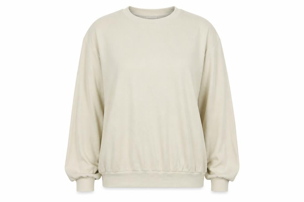 Miss Pap Womens Ivory  Jersey Pullover Sweatshirt Size 14