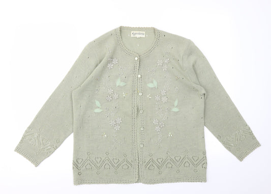 EFFECTIONS Womens Green   Cardigan Jumper Size M