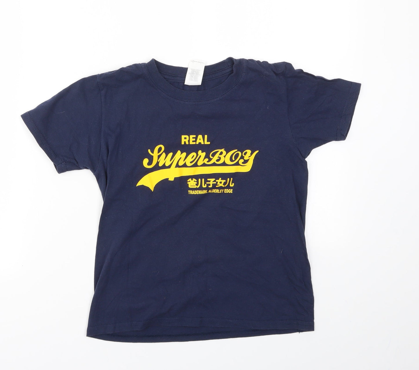 Gildan Boys Blue Geometric  Basic T-Shirt Size M