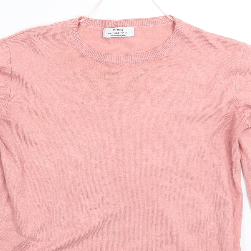 Bershka Womens Pink  Knit Pullover Jumper Size S