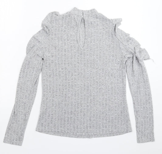 COTTON CLUB Womens Grey  Knit Pullover Jumper Size M
