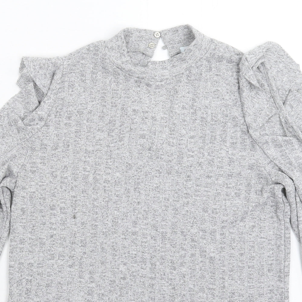 COTTON CLUB Womens Grey  Knit Pullover Jumper Size M