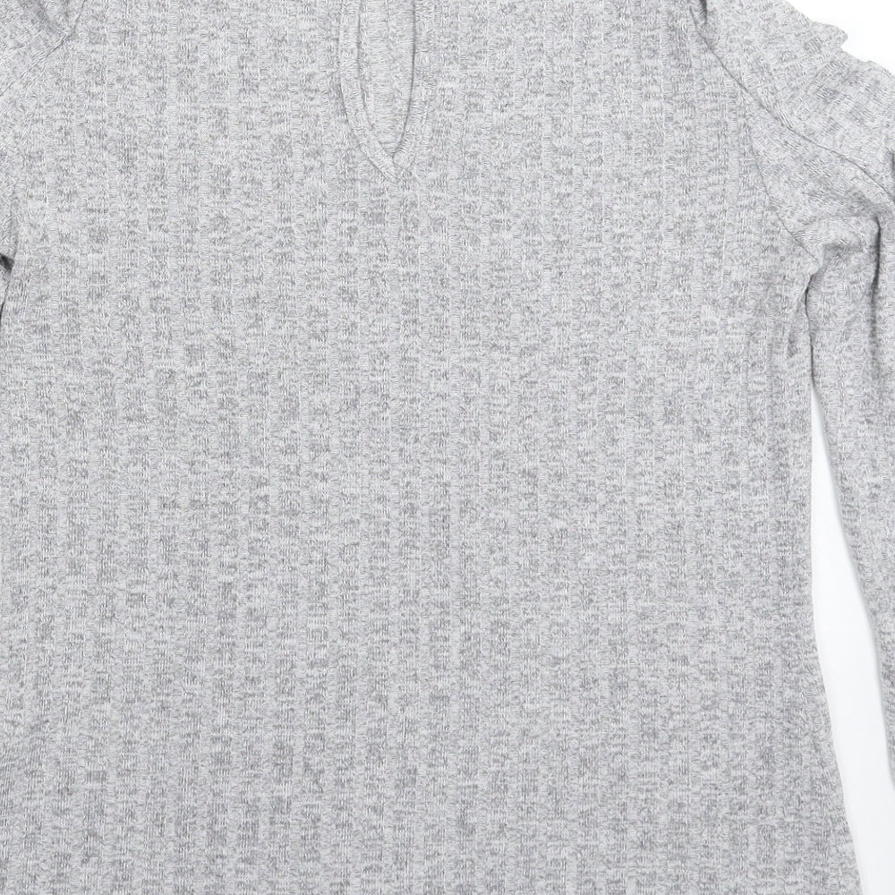 COTTON CLUB Womens Grey  Knit Pullover Jumper Size M