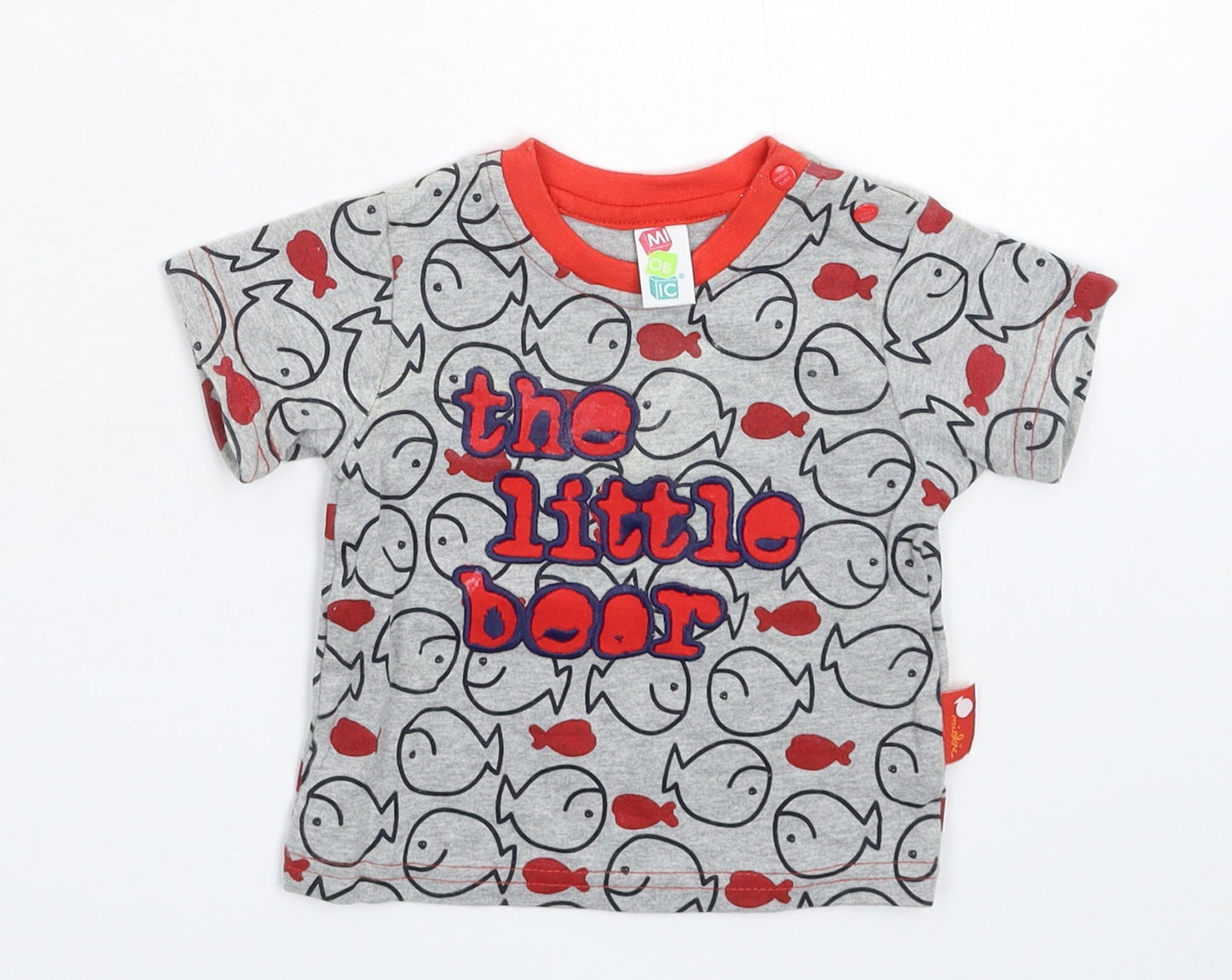 Miobic Baby Grey   Basic T-Shirt Size 6-9 Months