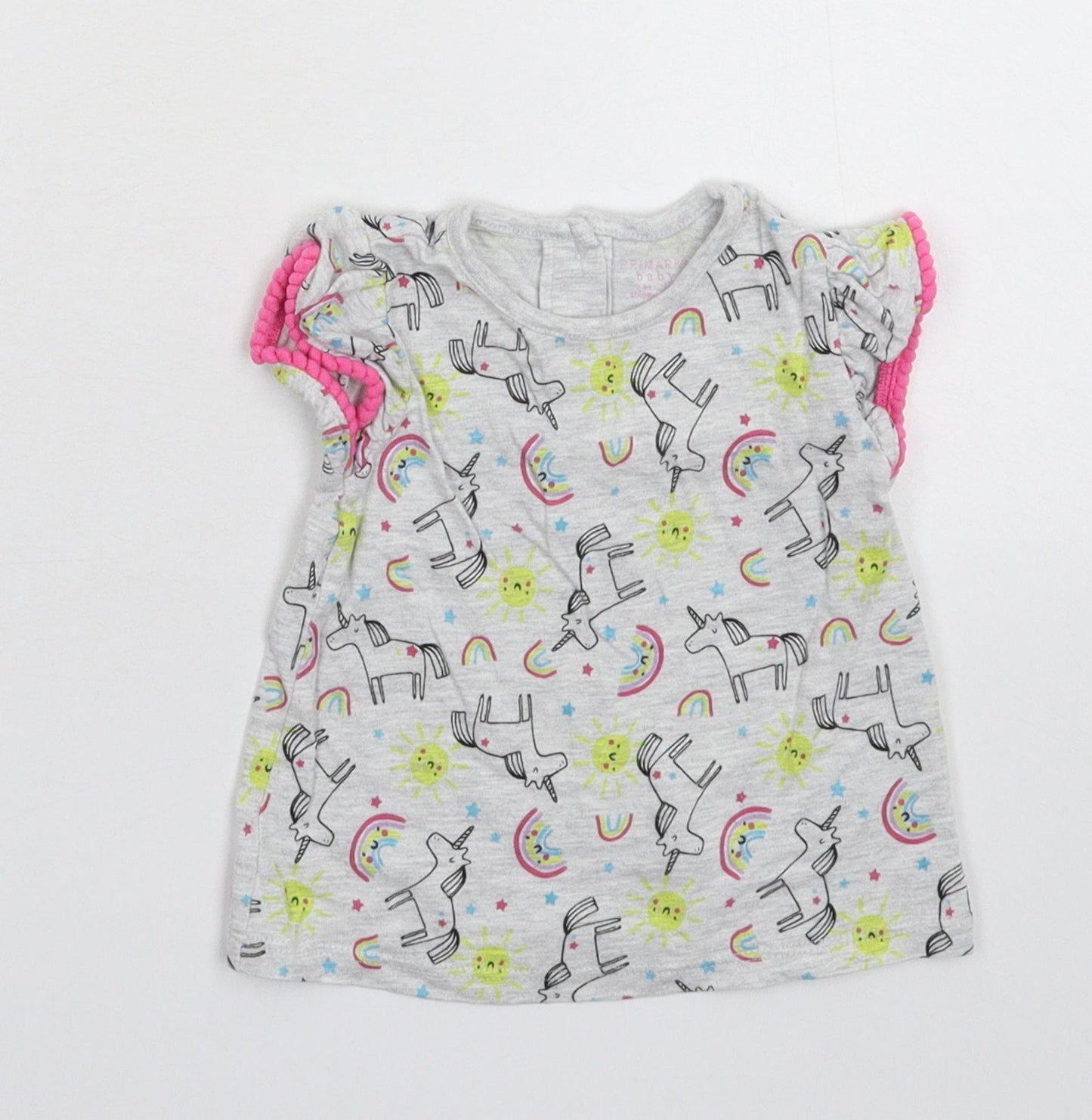 Primark Girls Grey   Basic T-Shirt Size 6-9 Months