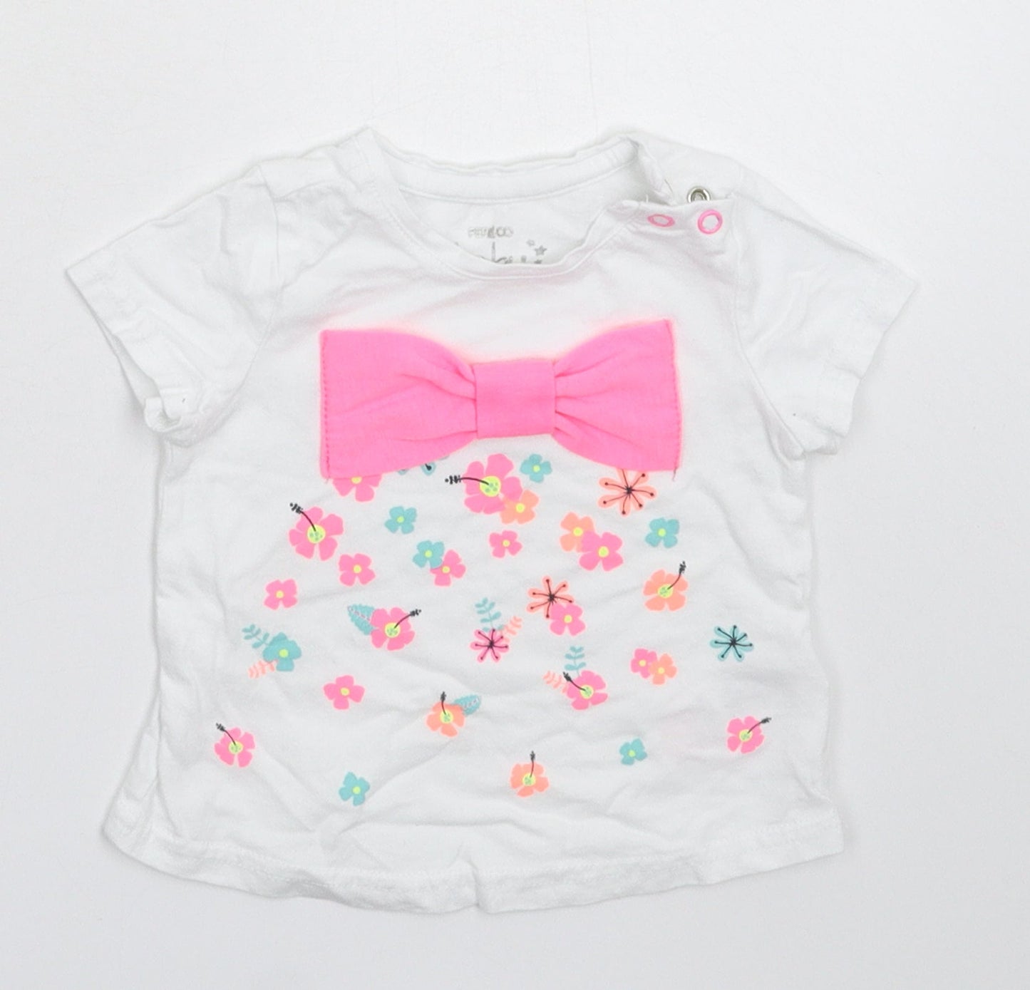 Pep&Co Girls White   Basic T-Shirt Size 6-9 Months