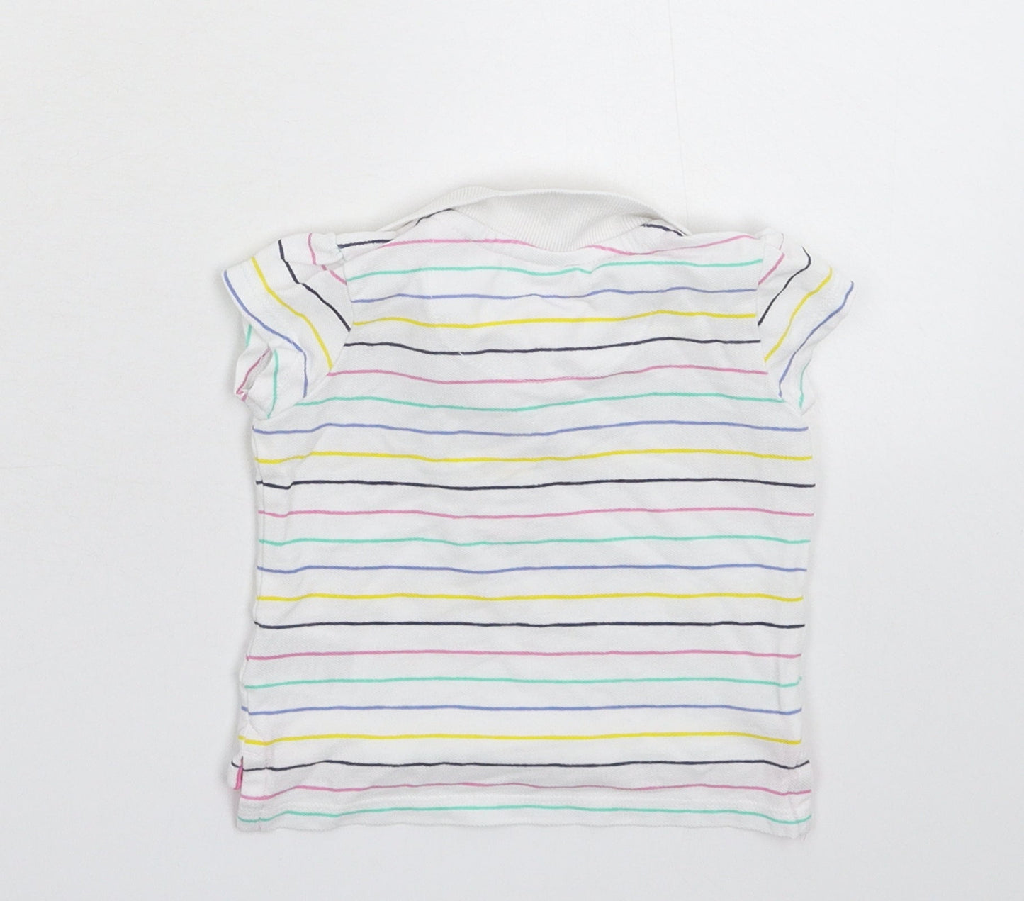 Merc Girls White Striped  Basic Polo Size 9-12 Months