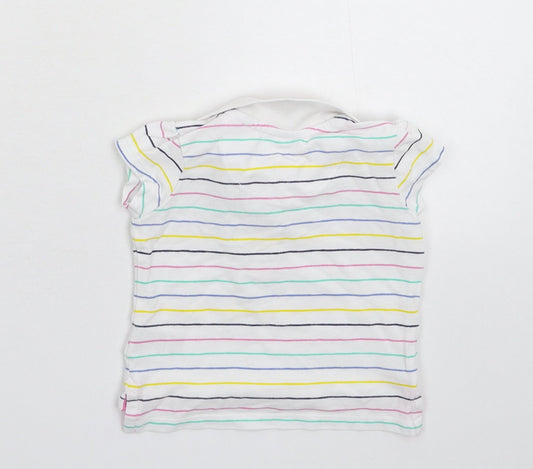 Merc Girls White Striped  Basic Polo Size 9-12 Months