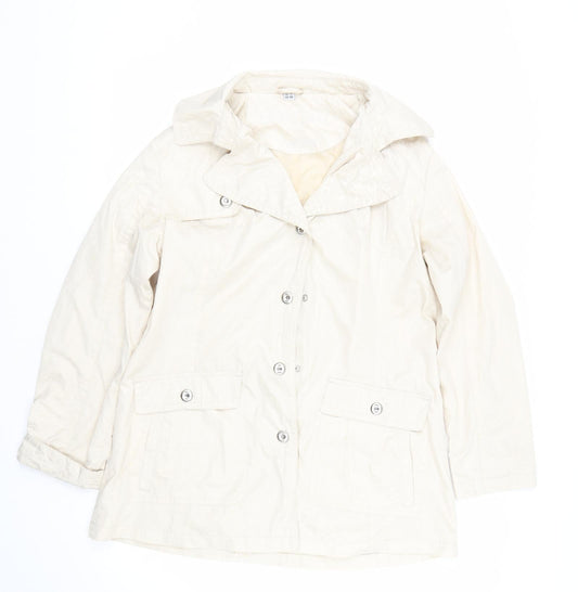 Betty Kay Womens Beige Polka Dot  Rain Coat Coat Size 14