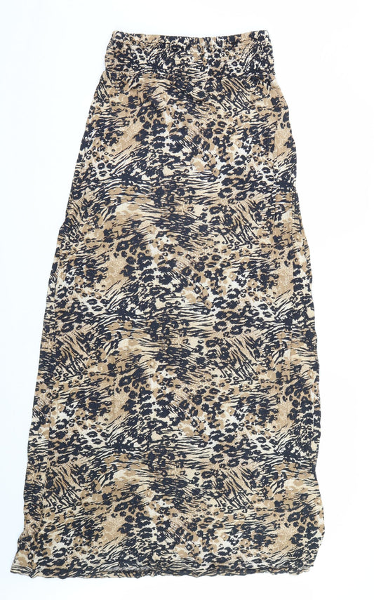 George Womens Brown Animal Print  Fit & Flare  Size 10