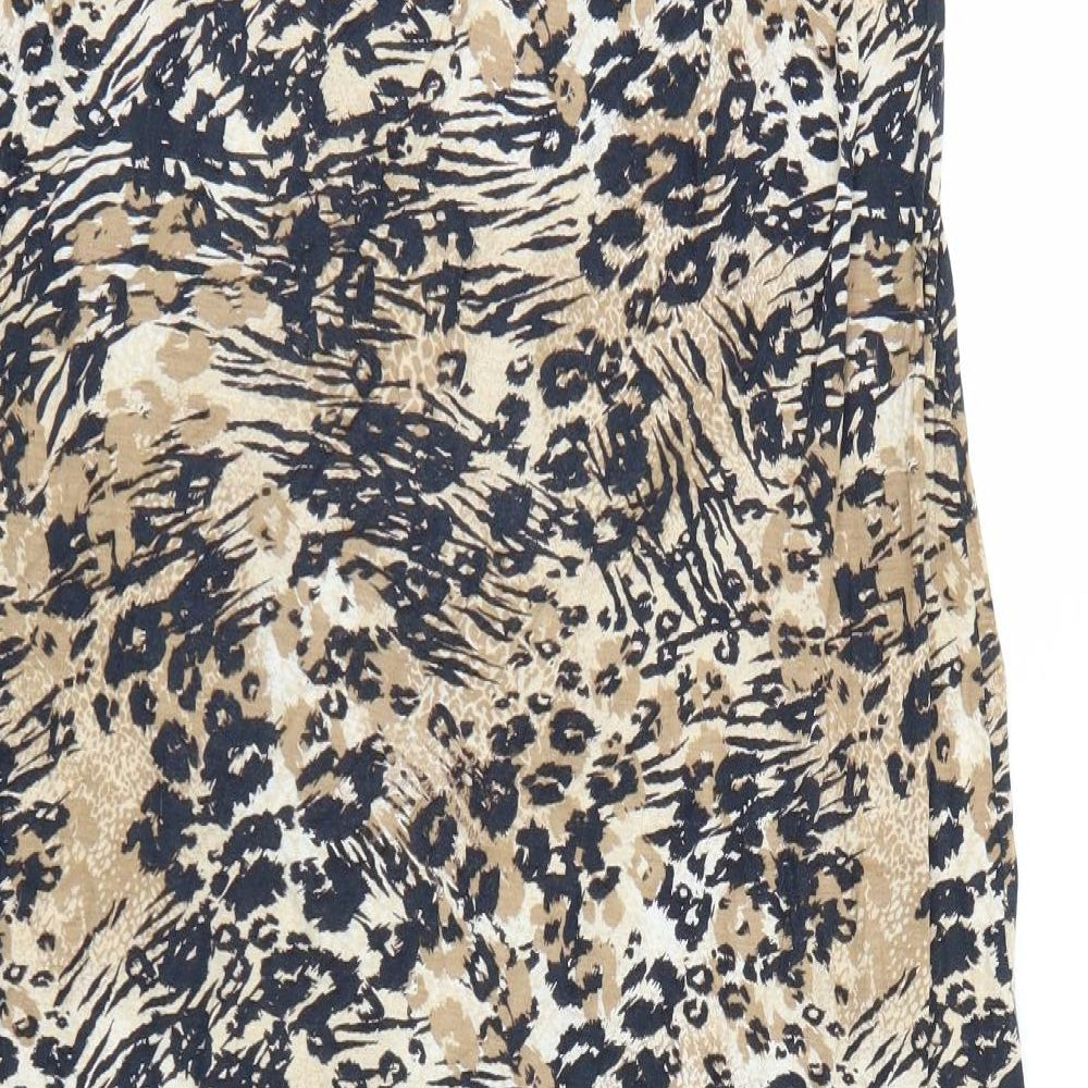 George Womens Brown Animal Print  Fit & Flare  Size 10