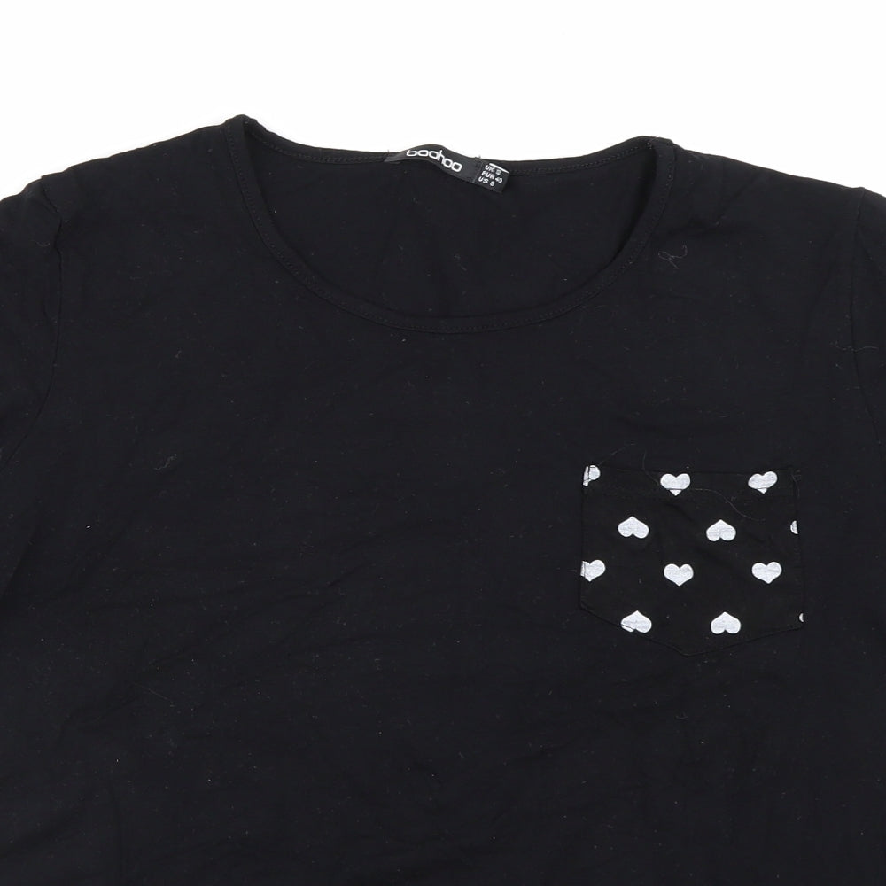 Boohoo Womens Black   Basic T-Shirt Size 12