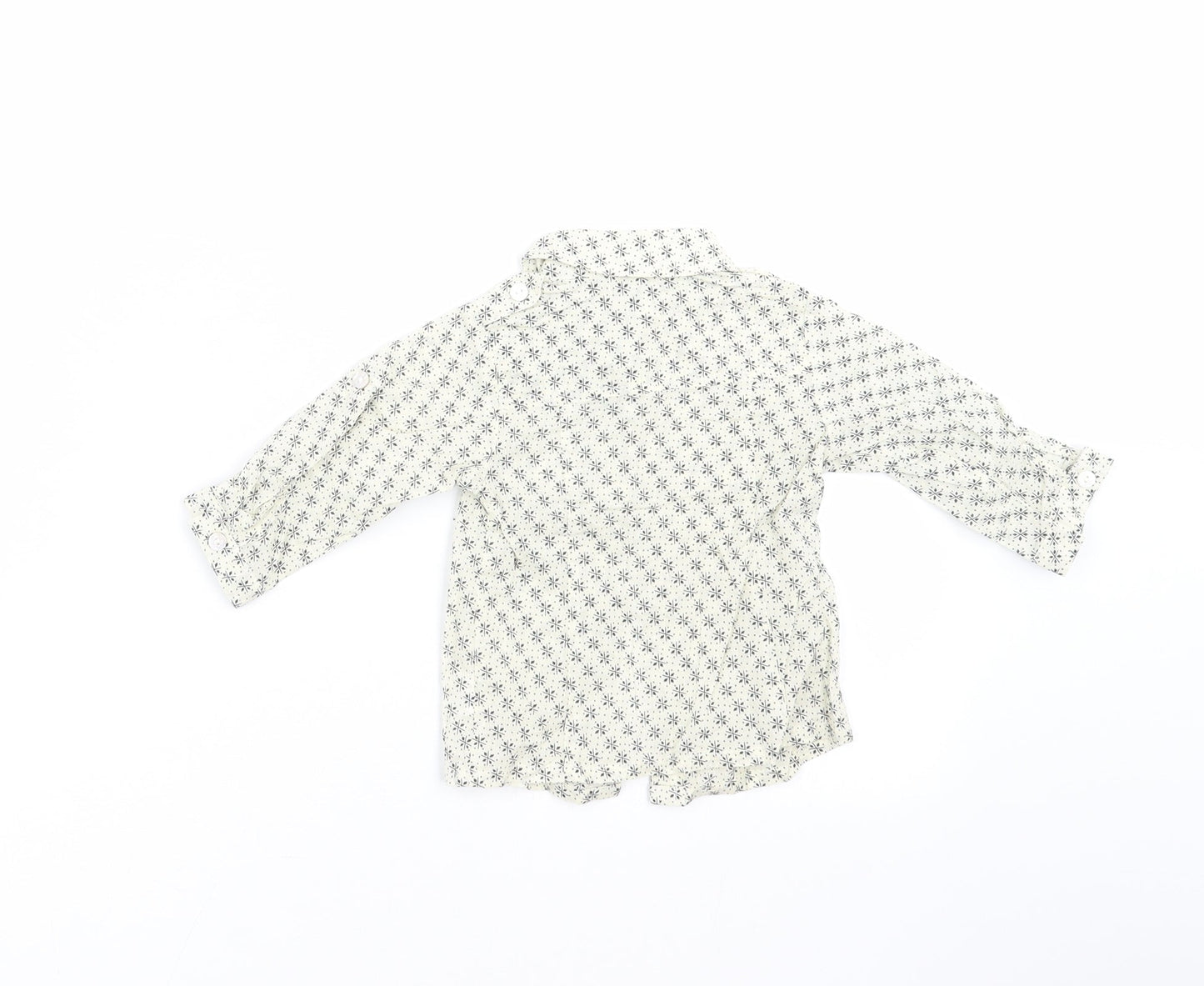 rose & theo Baby Ivory Geometric  Basic Button-Up Size 6-9 Months