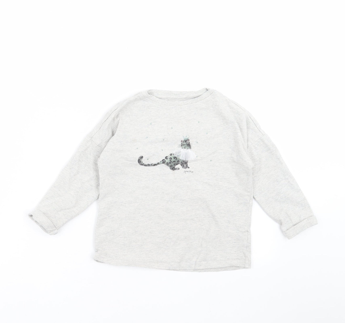 NEXT Girls Grey Solid  Top Pyjama Top Size 3 Years  - cat