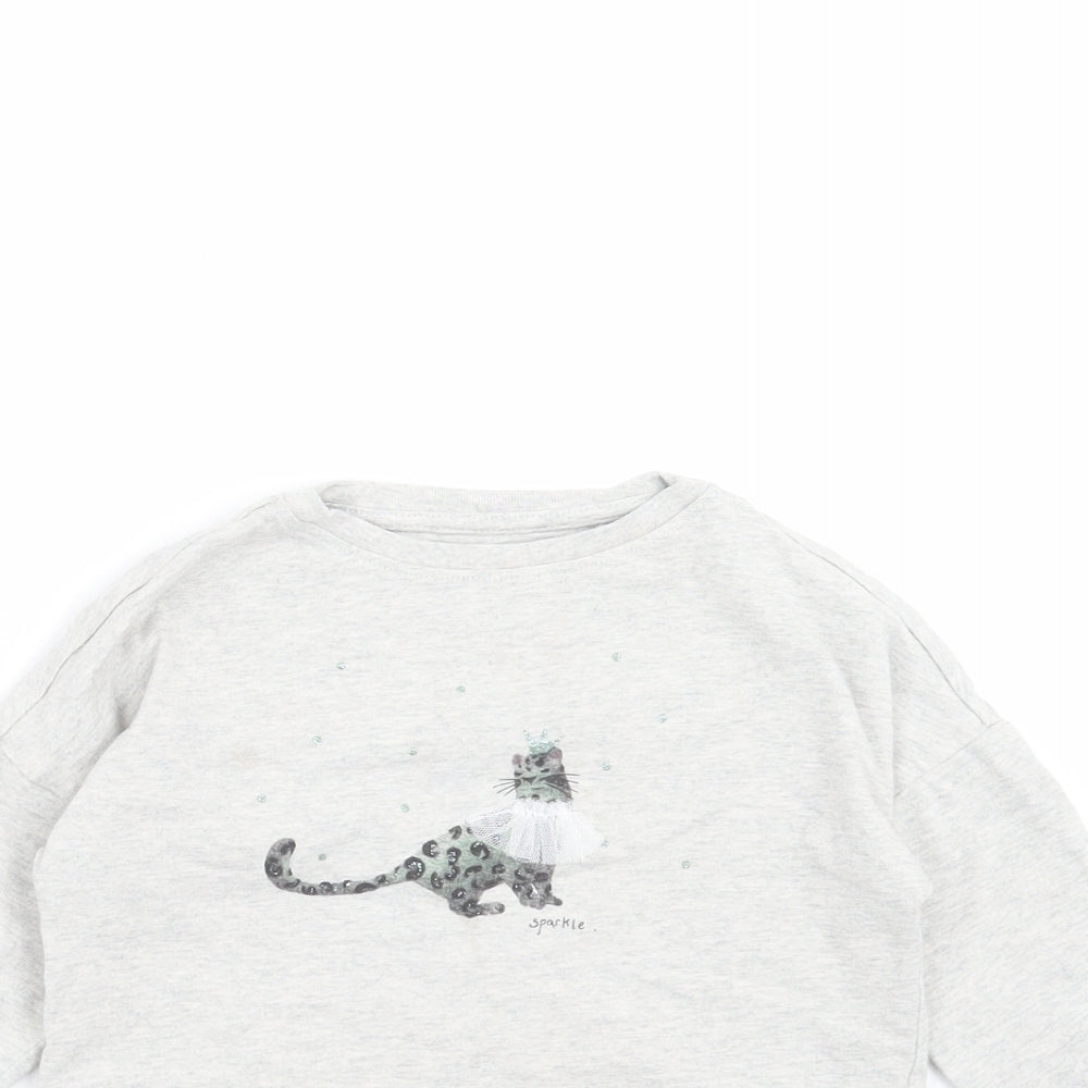 NEXT Girls Grey Solid  Top Pyjama Top Size 3 Years  - cat