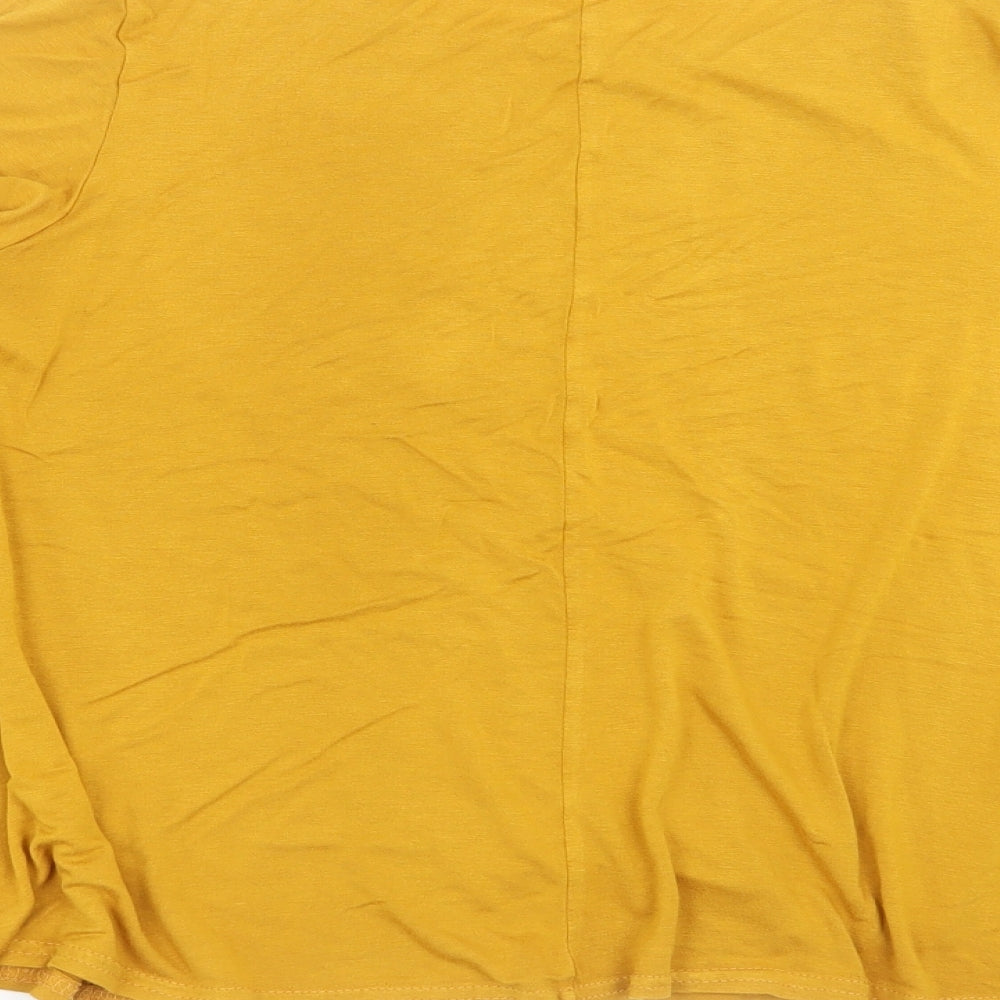 Boohoo Womens Yellow   Basic T-Shirt Size 14