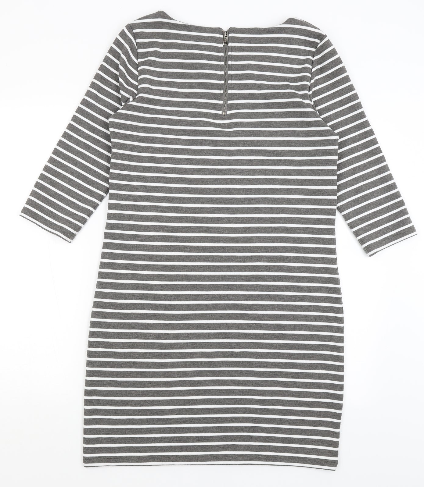 Only Womens Grey Striped  T-Shirt Dress  Size M