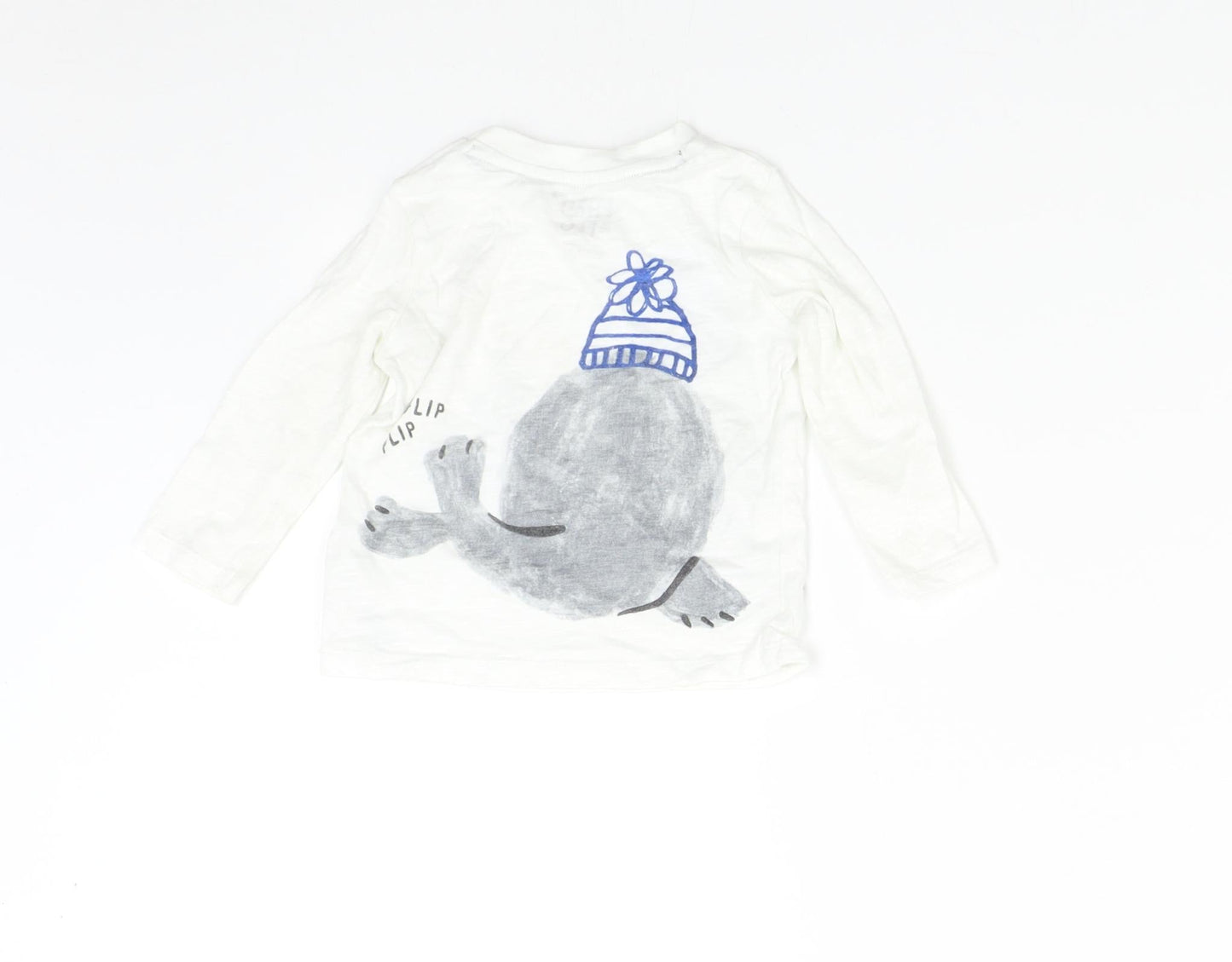 F&F Baby White   Basic T-Shirt Size 6-9 Months  - Walrus