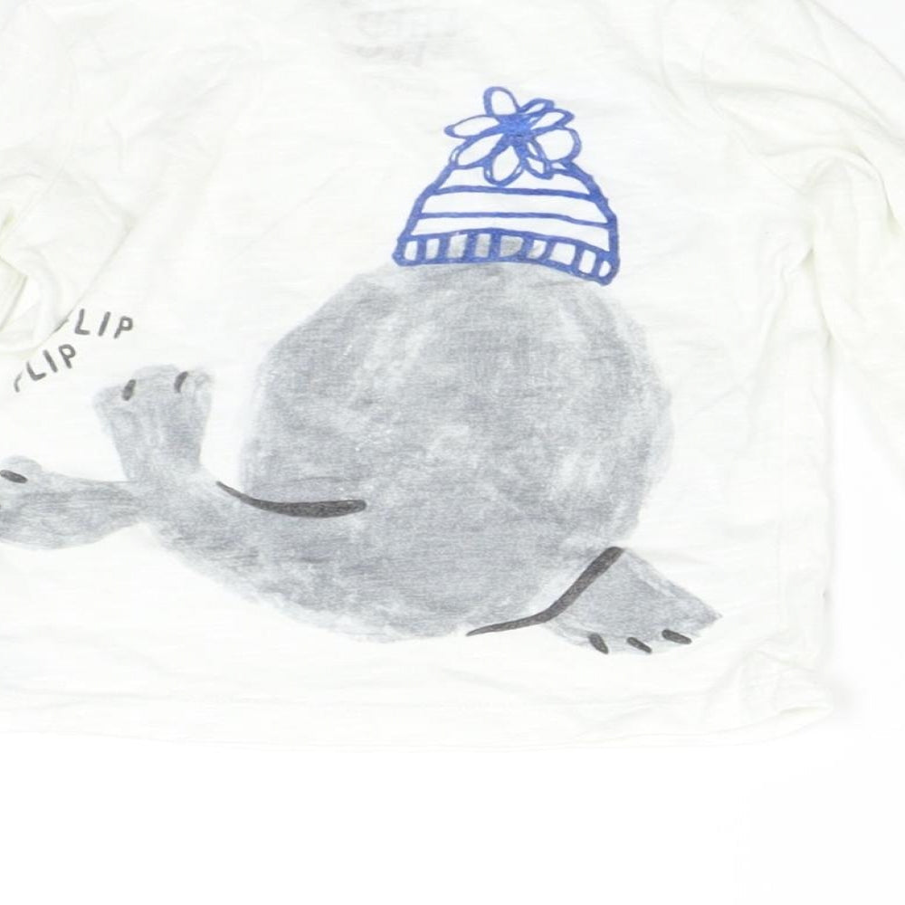 F&F Baby White   Basic T-Shirt Size 6-9 Months  - Walrus