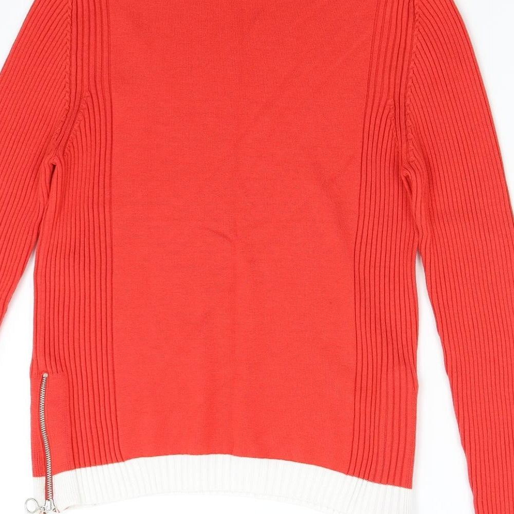 M&S Womens Red  Knit Pullover Jumper Size 12