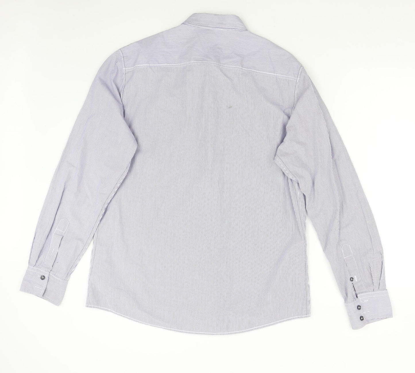 NEXT Mens Blue Striped   Button-Up Size L