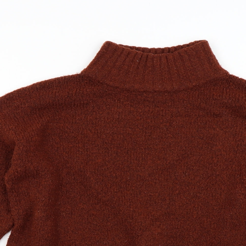 Topshop Womens Orange  Knit Pullover Jumper Size M