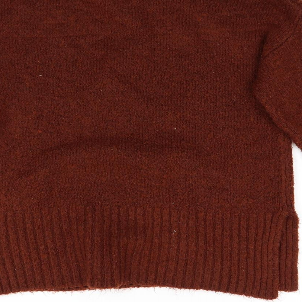 Topshop Womens Orange  Knit Pullover Jumper Size M