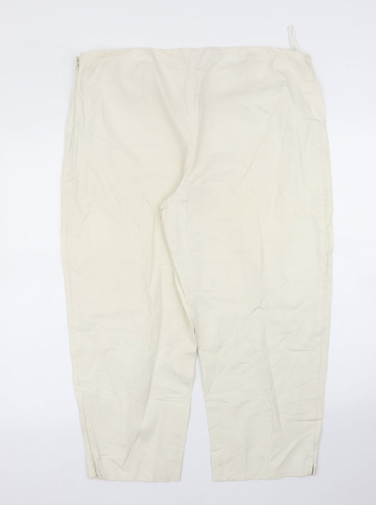 Preworn Womens Ivory   Pedal Pusher Trousers Size 38 in L22 in