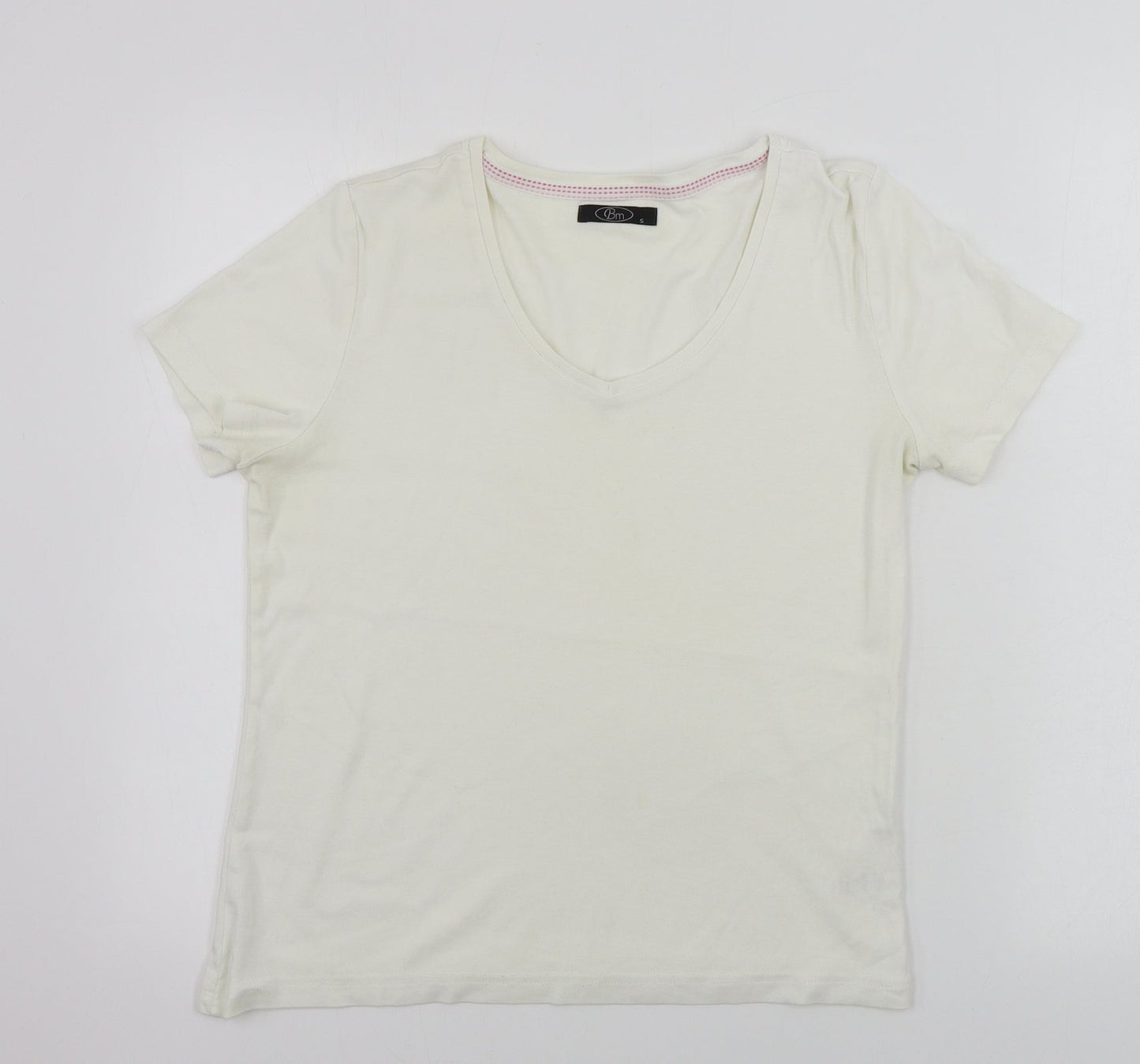 bm collection       Womens White   Basic T-Shirt Size S