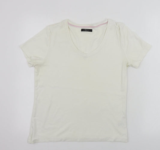 bm collection       Womens White   Basic T-Shirt Size S