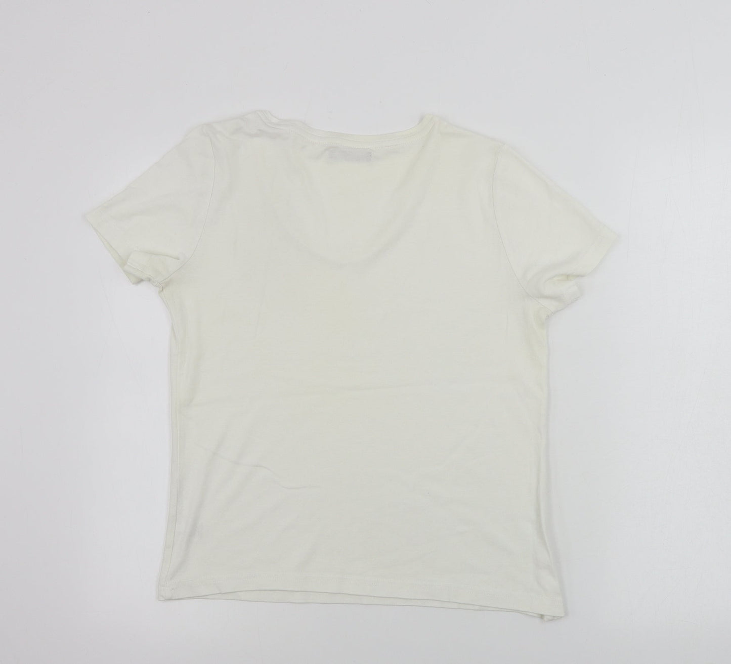 bm collection       Womens White   Basic T-Shirt Size S