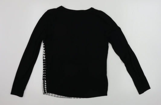 Matalan  Womens Black Geometric  Pullover Jumper Size 8
