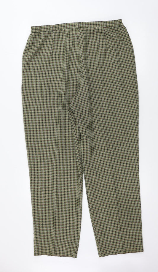 SLIMMA  Womens Green Check  Trousers  Size 16 L27 in