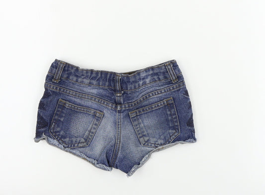 Marks and Spencer  Girls Blue   Cut-Off Shorts Size 5-6 Years