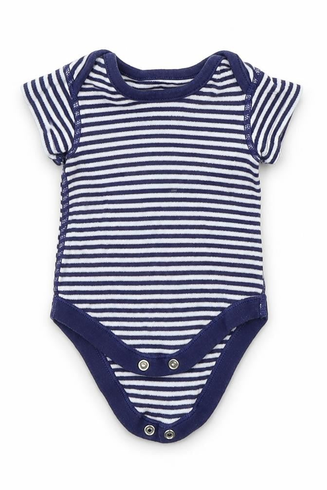Marks and Spencer Baby Blue Striped  Babygrow One-Piece Size 0-3 Months